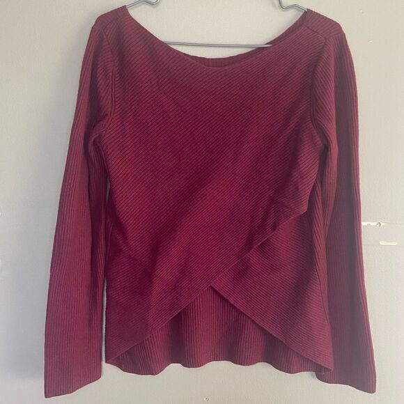 Babaton | Aritzia Red Wool/Linen Blend Balletcore Kitano Sweater Size Small - Picture 6 of 6